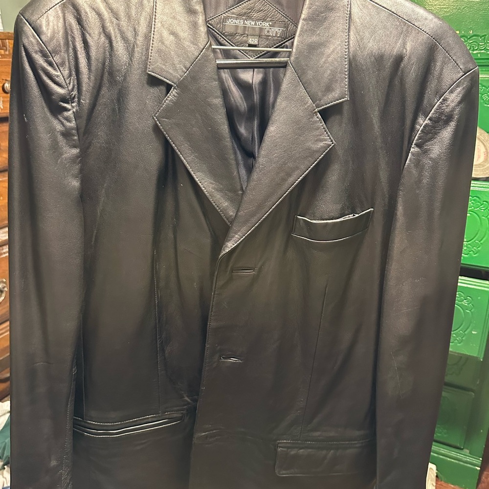 Vintage Leather Jacket. By; Jones New York City.